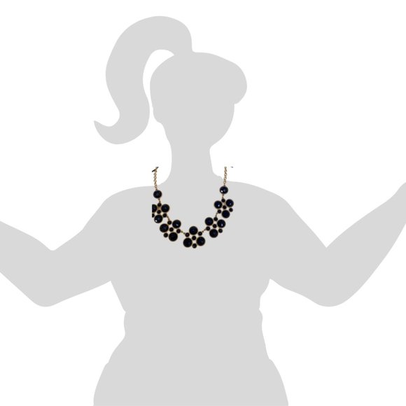 Navy & Gold Statement Necklace - Picture 2 of 3